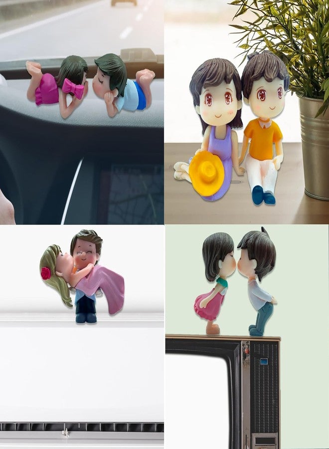Self Lub Cute Cartoon Couples Action Figure Ornament | Car Dashboard Accessories for Interior Decoration | Adorable Toys for Home Decor Accessories (Couple Design 3) - Image 3